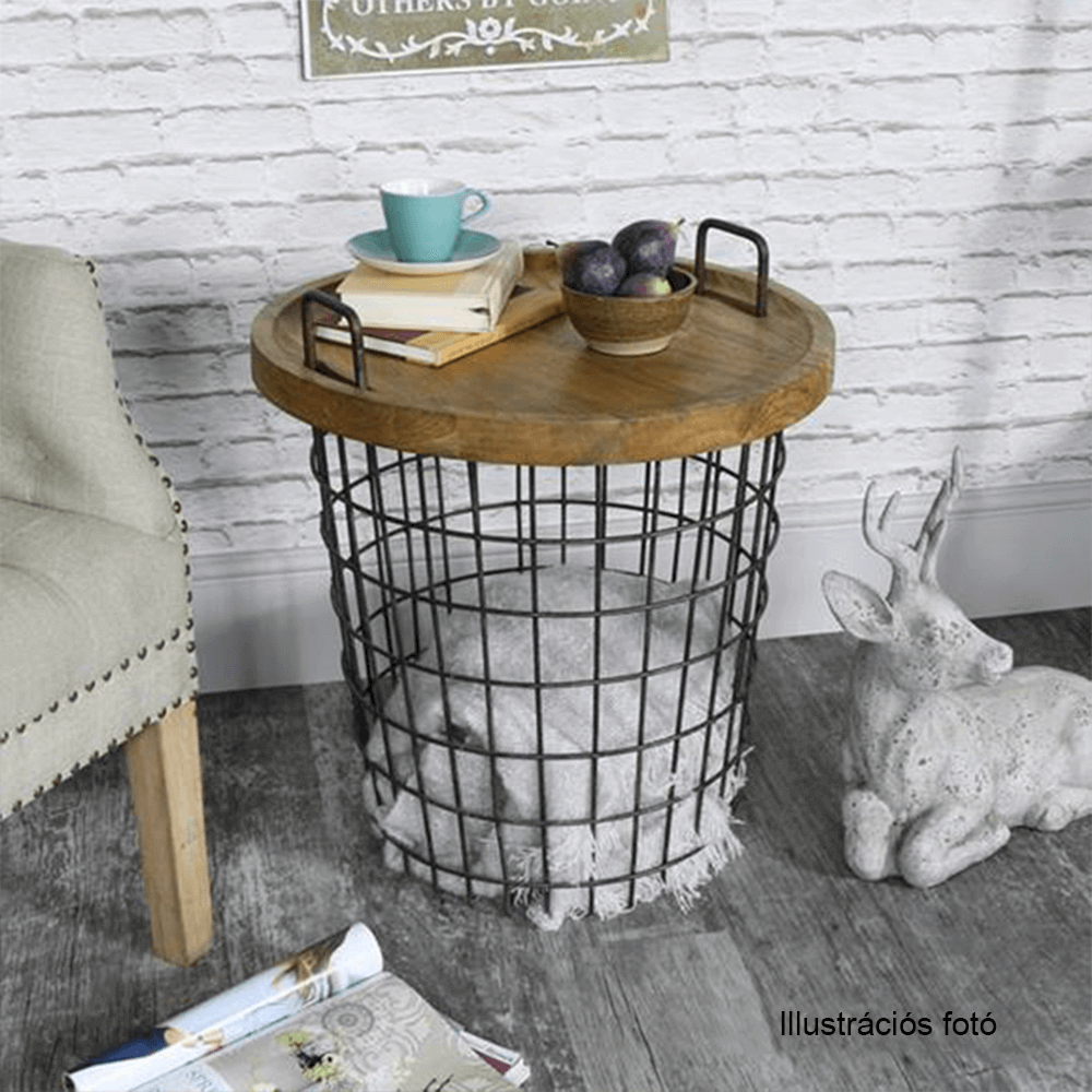 Kisasztal, természetes minta/fekete, NANDO Kisasztal, természetes minta/fekete, NANDO