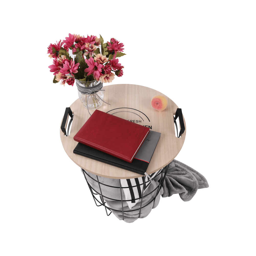 Kisasztal, természetes minta/fekete, NANDO Kisasztal, természetes minta/fekete, NANDO