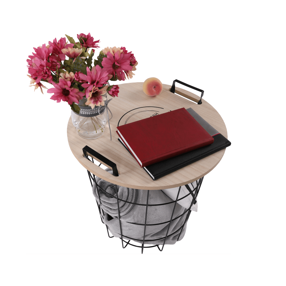 Kisasztal, természetes minta/fekete, NANDO Kisasztal, természetes minta/fekete, NANDO