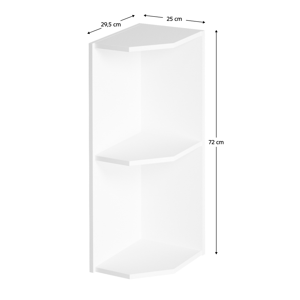 Felső sarokszekrény, fehér, AURORA G25PZ Felső sarokszekrény, fehér, AURORA G25PZ