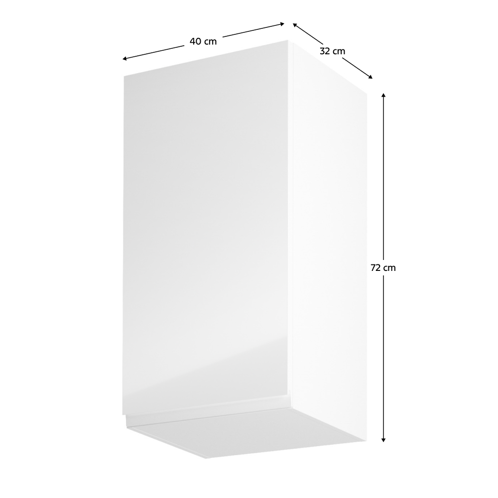 Felsőszekrény, fehér/fehér extra magasfényű, balos, AURORA G40 Felsőszekrény, fehér/fehér extra magasfényű, balos, AURORA G40