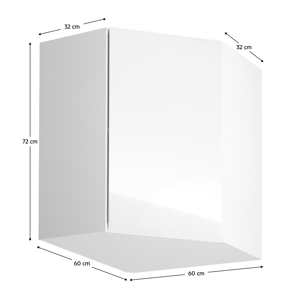Felsőszekrény, fehér/fehér extra magasfényű, AURORA G60N Felsőszekrény, fehér/fehér extra magasfényű, AURORA G60N