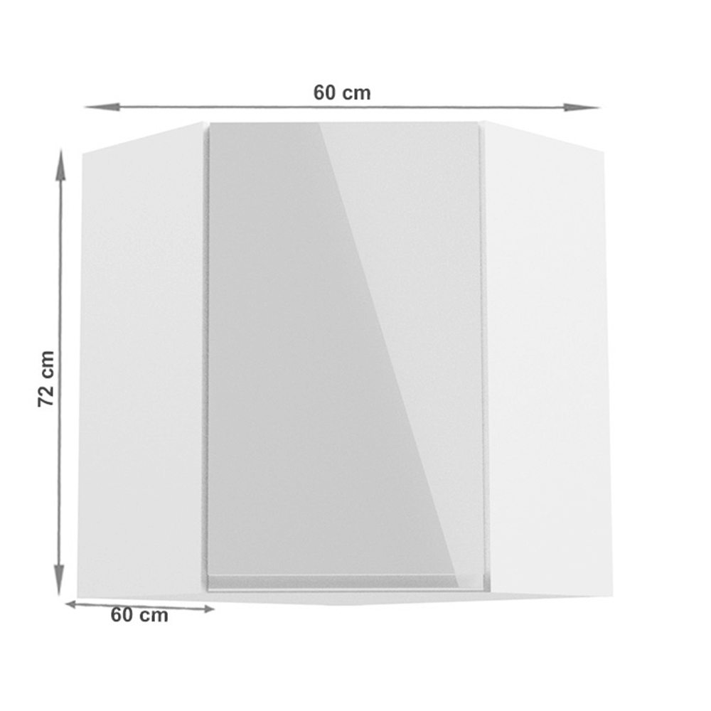 Horní skříňka, bílá / bílý extra vysoký lesk, AURORA G60N