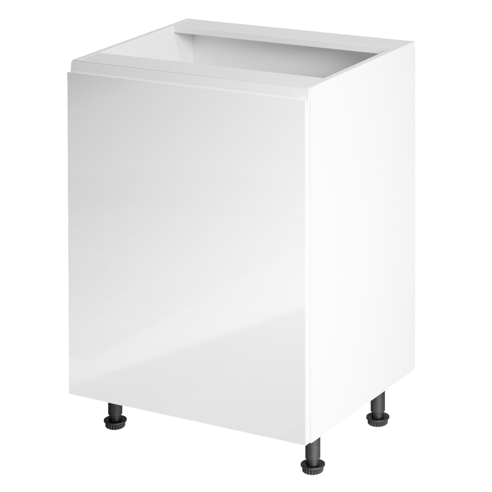 Alsószekrény, fehér/fehér extra magasfényű, balos, AURORA D601F Alsószekrény, fehér/fehér extra magasfényű, balos, AURORA D601F