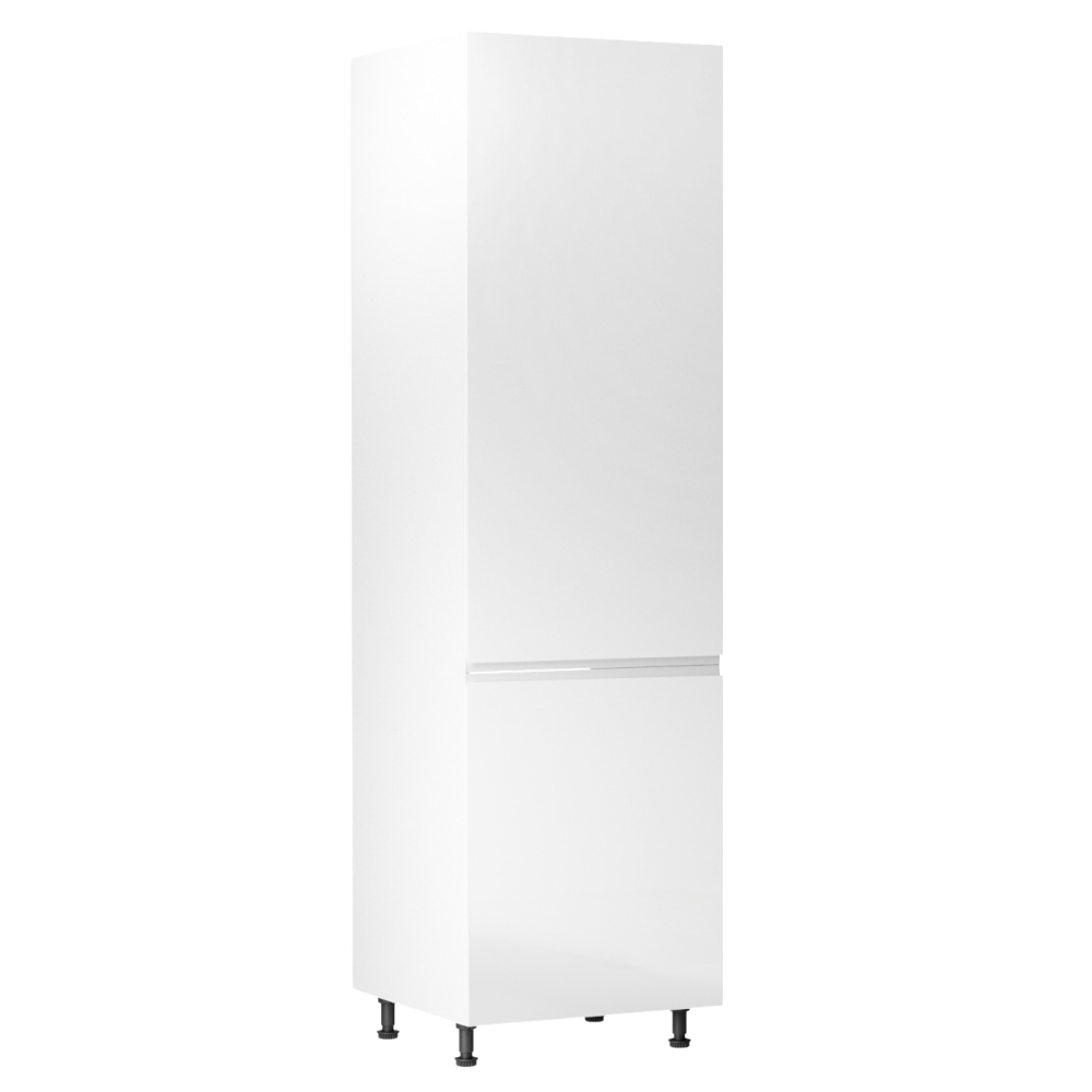 Hűtő beépítő szekrény, fehér/fehér extra magasfényű, jobbos, AURORA D60ZL