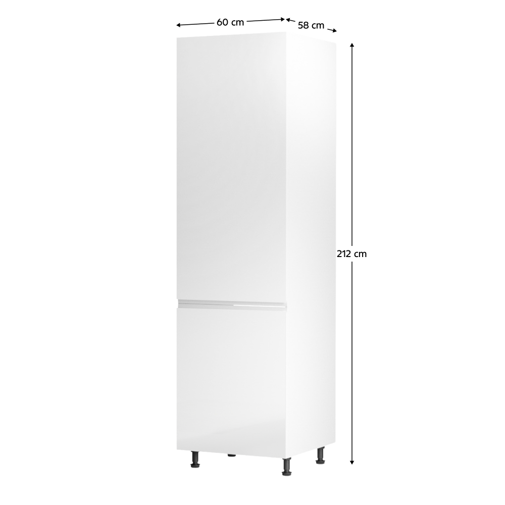 Hűtő beépítő szekrény, fehér/fehér extra magasfényű, balos, AURORA D60ZL Hűtő beépítő szekrény, fehér/fehér extra magasfényű, balos, AURORA D60ZL