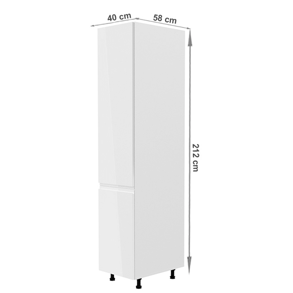 Potravinová skříňka, bílá / bílá extra vysoký lesk, levá, AURORA D40SP