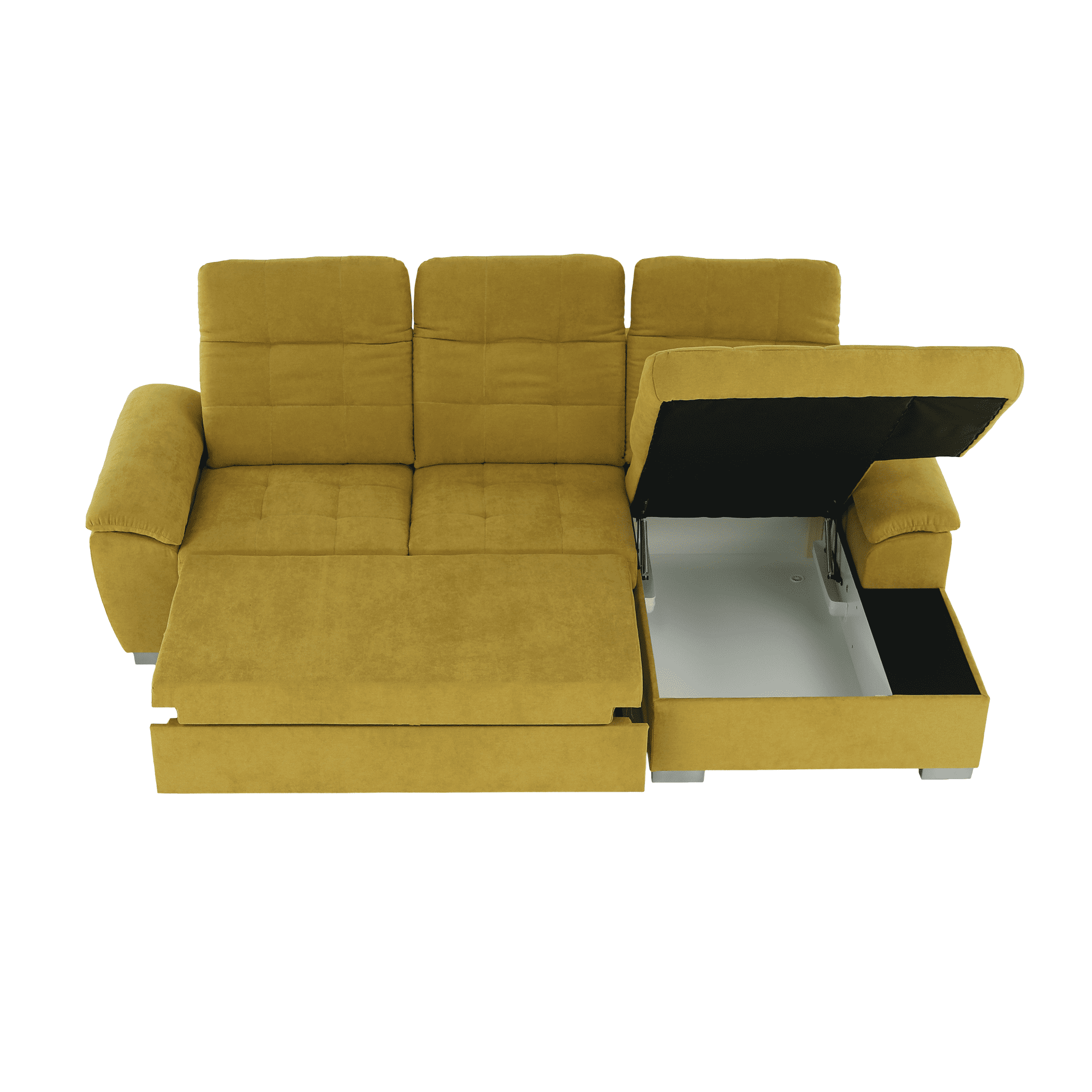 Ülőgarnitúra, mustár anyag, jobbos, EVANGELIN Ülőgarnitúra, mustár anyag, jobbos, EVANGELIN