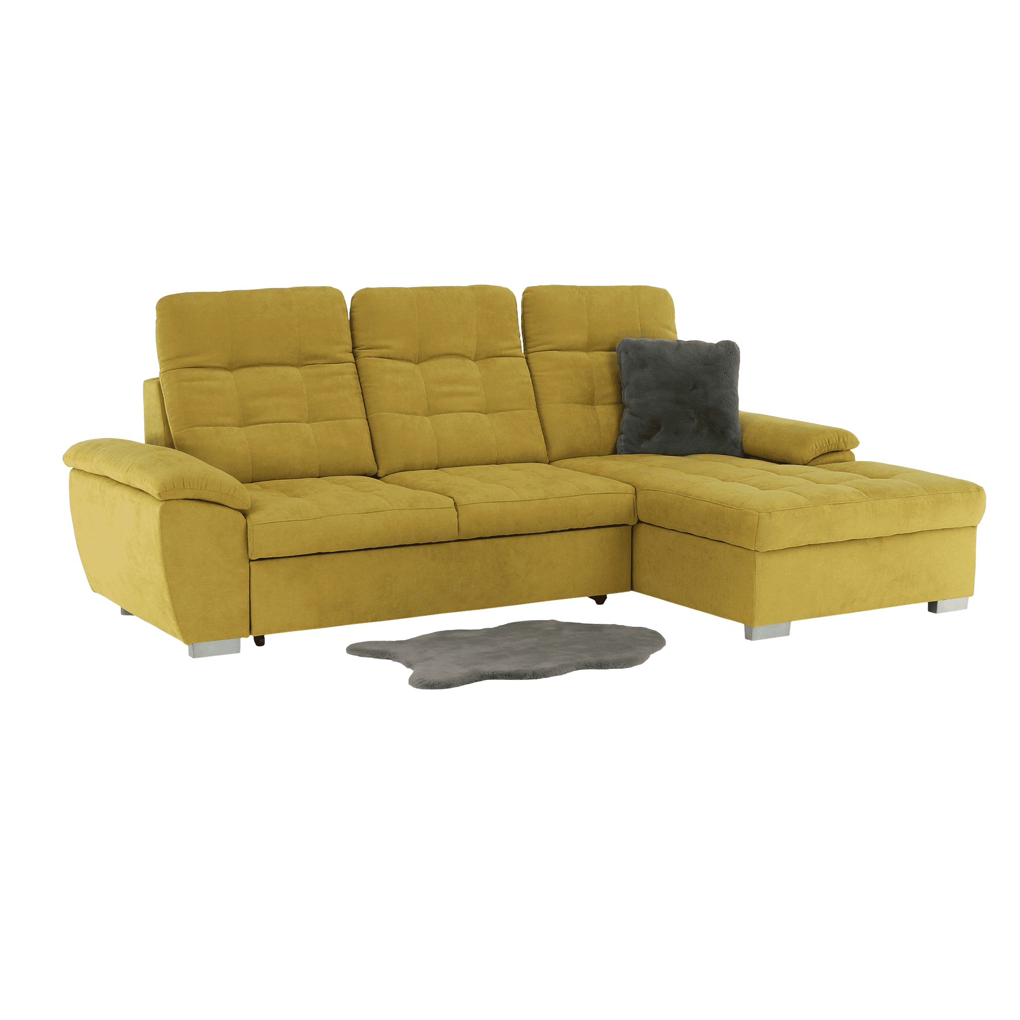 Ülőgarnitúra, mustár anyag, jobbos, EVANGELIN Ülőgarnitúra, mustár anyag, jobbos, EVANGELIN