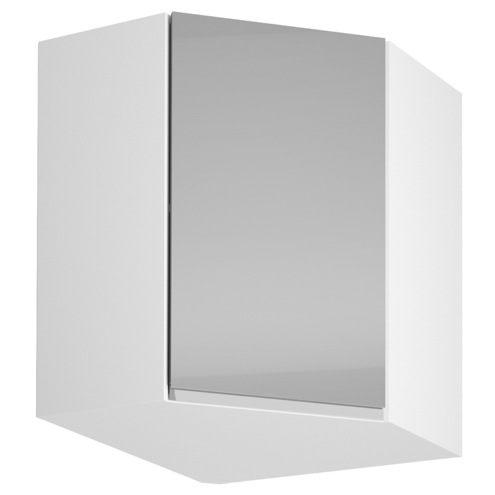 Horní skříňka, bílá / šedý extra vysoký lesk, AURORA G60N