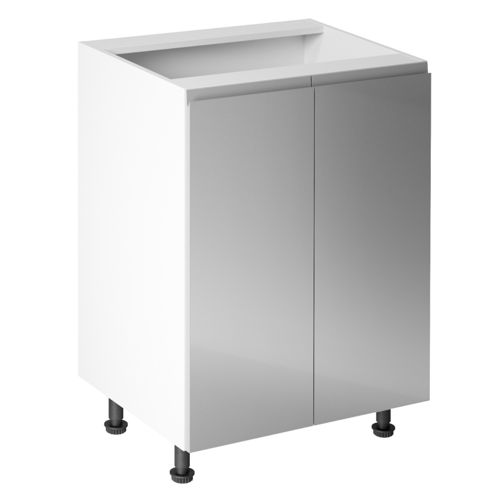 Spodní skříňka, bílá / šedá extra vysoký lesk, AURORA D602F