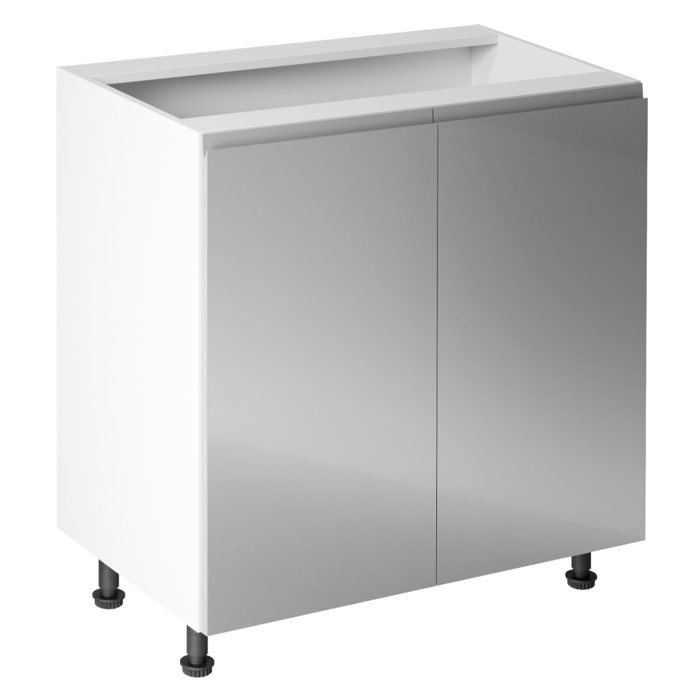 Spodní skříňka, bílá / šedá extra vysoký lesk, AURORA D80