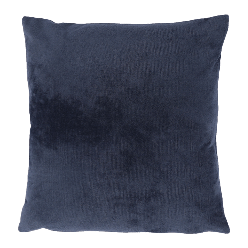 Pernă, material textil de catifea albastru închis, 45x45, ALITA TIPUL 6