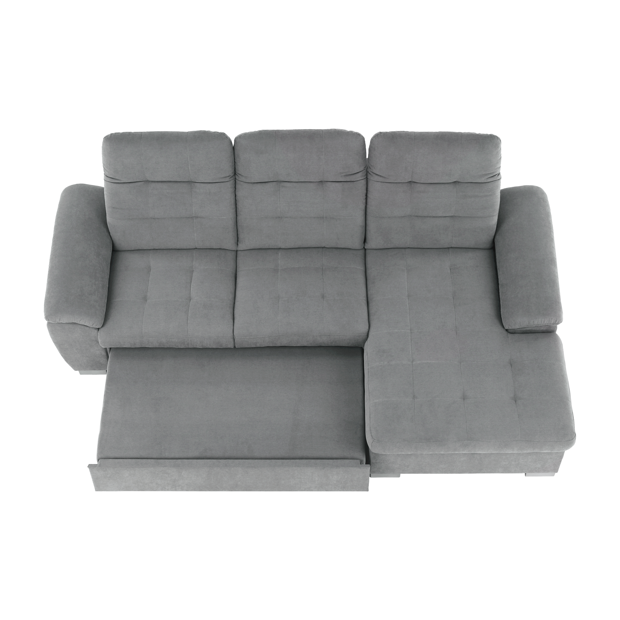 Ülőgarnitúra, szürke anyag, jobbos, EVANGELIN