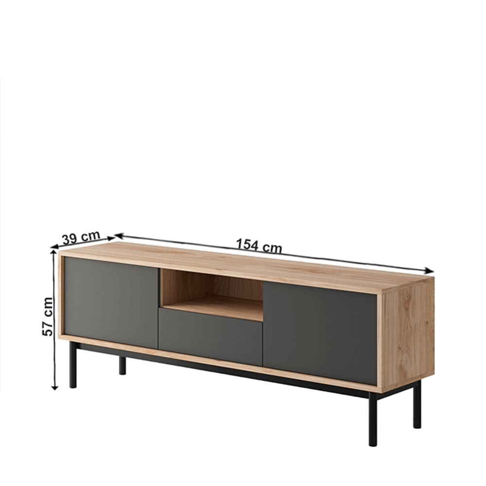 RTV asztal, tölgy jaskson hickory/grafit, BERGEN BRTV154