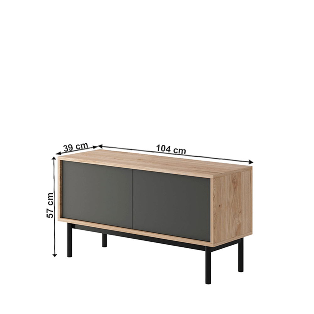 RTV asztal, tölgy jaskson hickory/grafit, BERGEN BRTV104