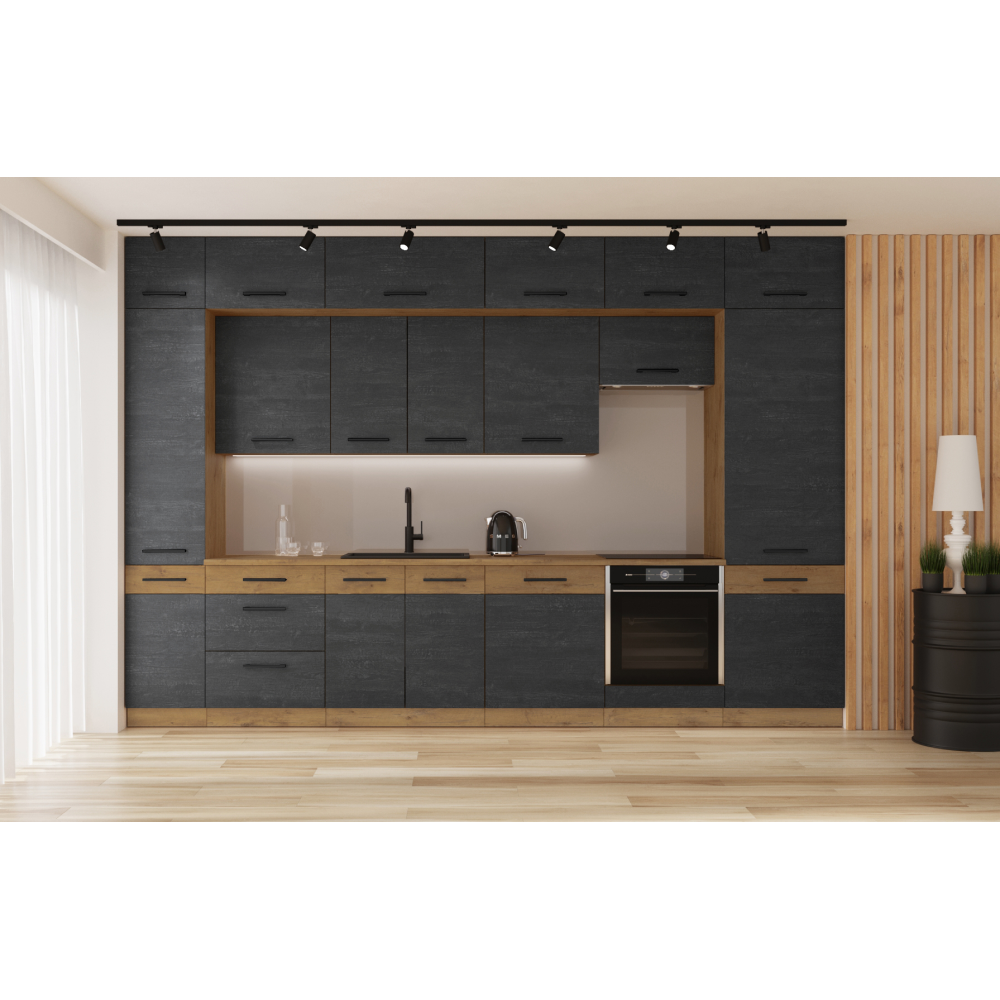 Alsószekrény, szürke matt/tölgy lancelot, VEGA 60 D GAZ BB Alsószekrény, szürke matt/tölgy lancelot, VEGA 60 D GAZ BB