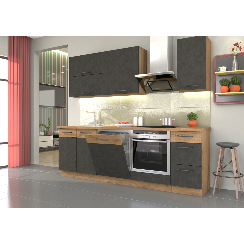 Előlap mosogatógéphez, szürke matt/tölgy lancelot, VEGA ZM 570x596 Előlap mosogatógéphez, szürke matt/tölgy lancelot, VEGA ZM 570x596