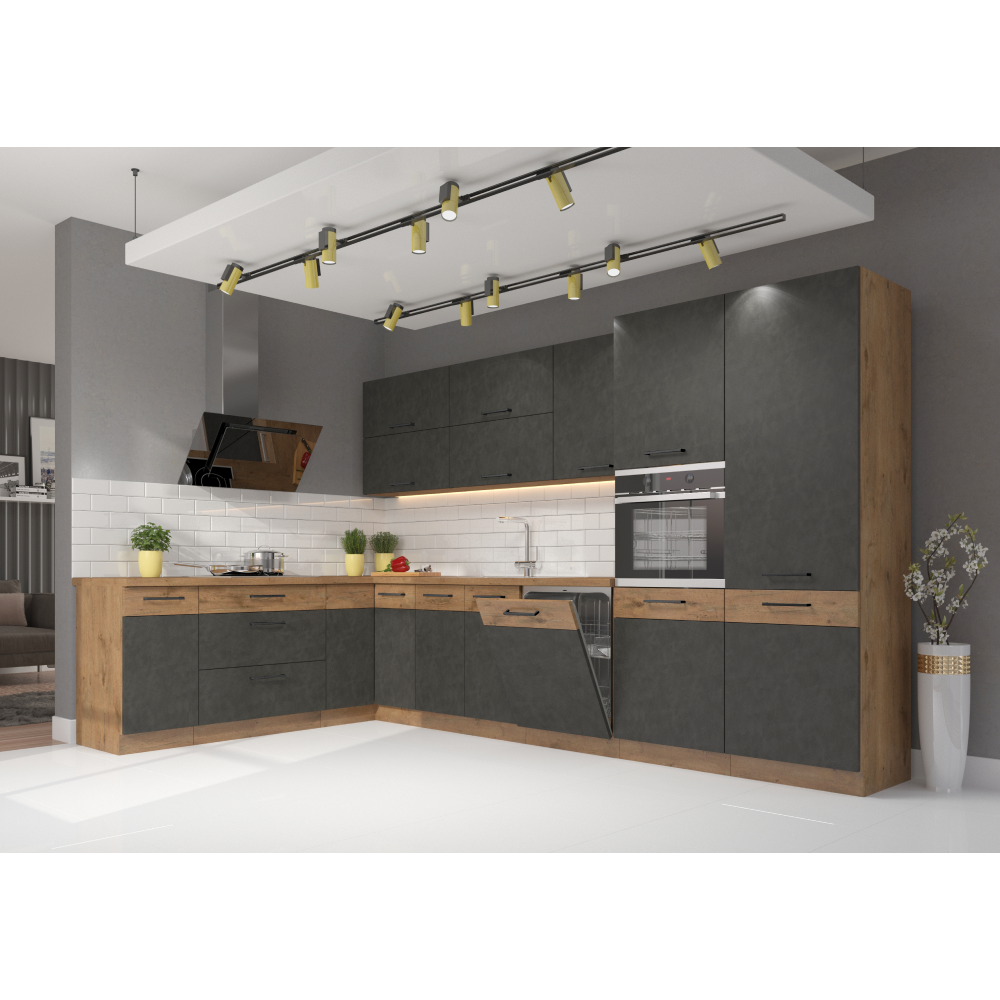 Előlap mosogatógéphez, szürke matt/tölgy lancelot, VEGA ZM 570x446