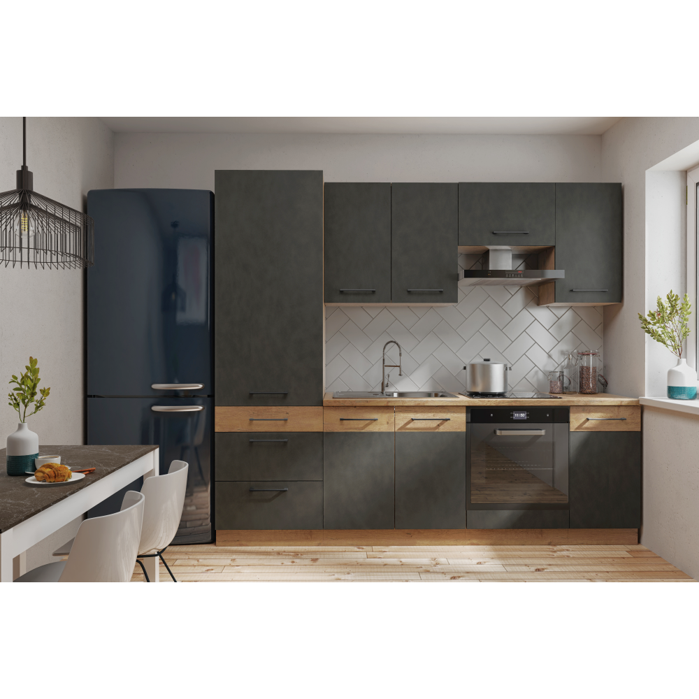 Előlap mosogatógéphez, szürke matt/tölgy lancelot, VEGA ZM 570x446