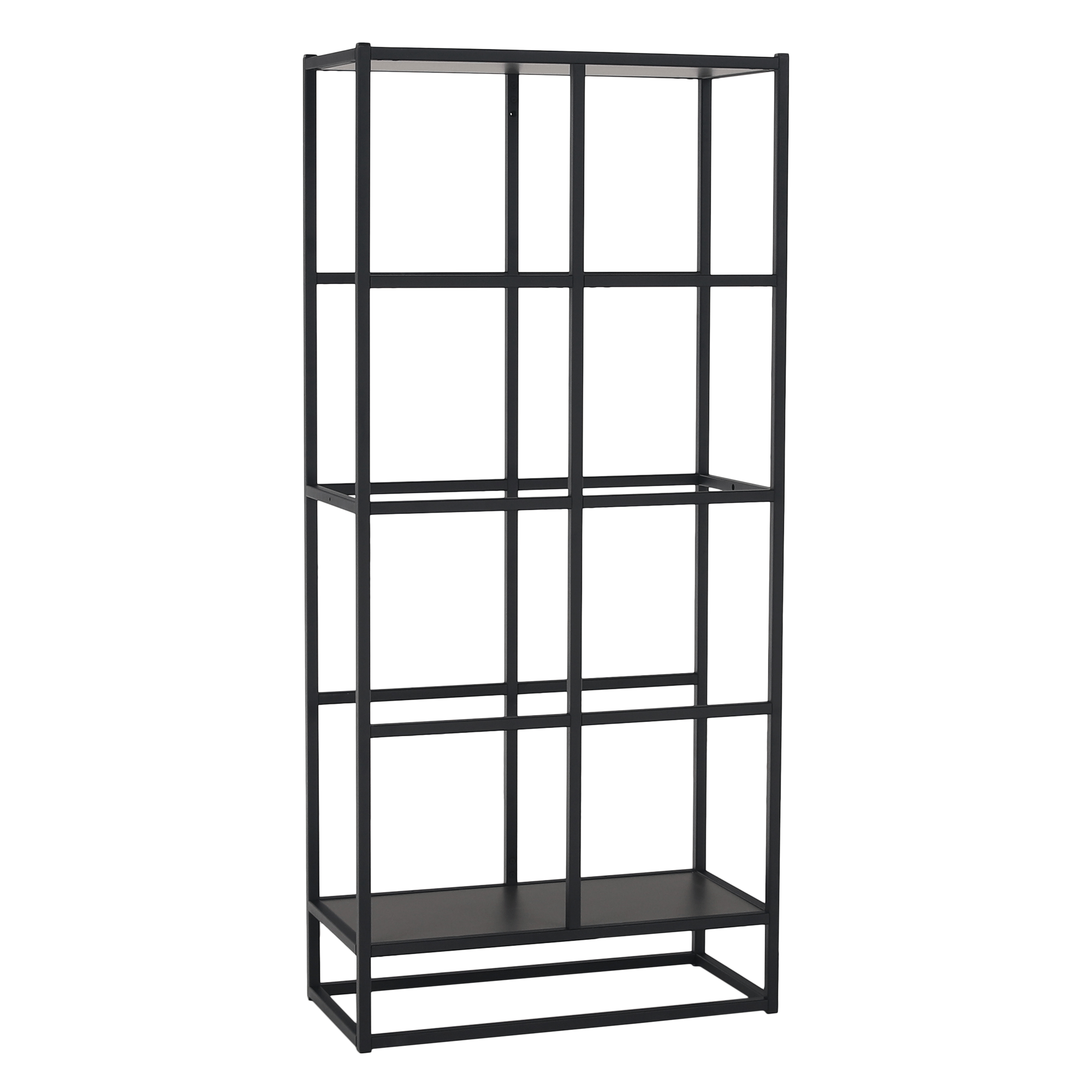 Kovový regál bez boxov, čierna, SPRING ER66