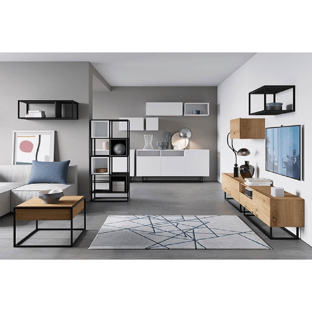 Komoda, grafit/čierna, SPRING EK120