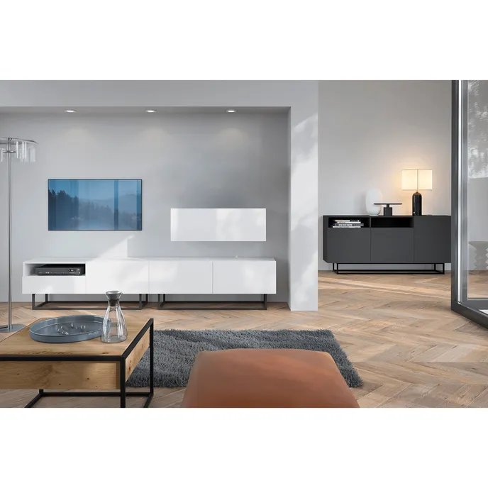 Komoda, grafit/čierna, SPRING EK180