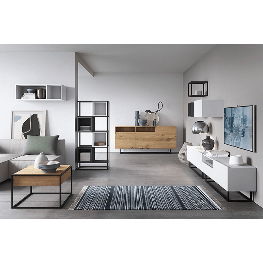 Komoda, grafit/čierna, SPRING EK180