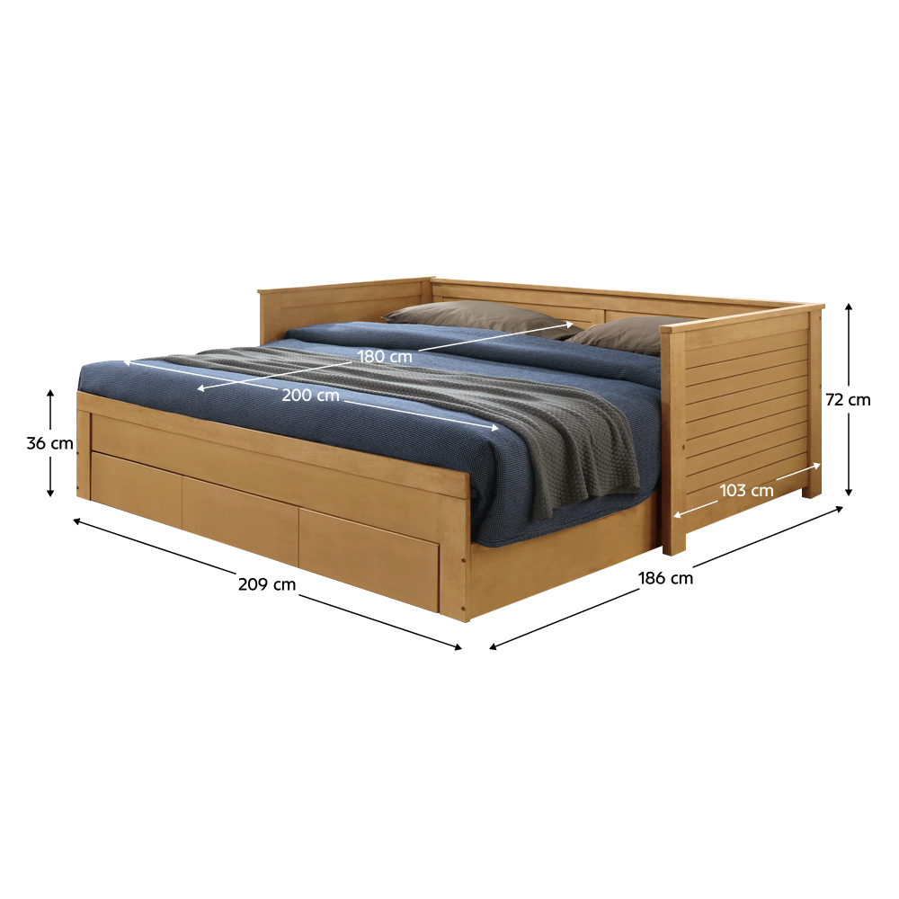 Rozkladacia posteľ, dub, GORETA