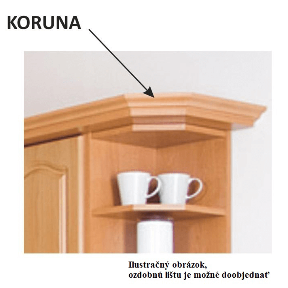 Horná skrinka, jelša, LORA MDF NEW KLASIK W80/735