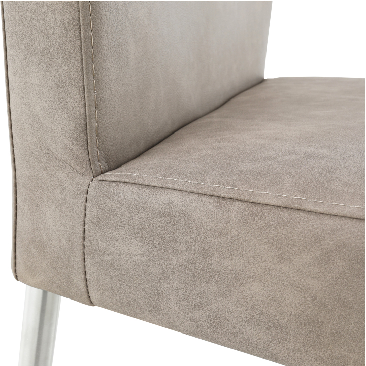 Jedálenská stolička, sivohnedá ekokoža s efektom brúsenej kože, INDRA TYP 2 R1, rozbalený tovar