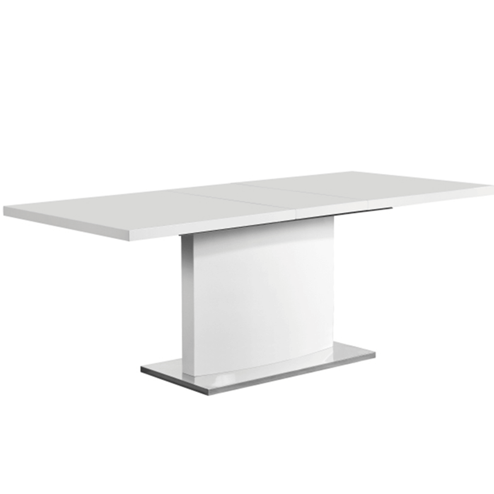 Masă de dining culoare albă HG, 160-200x90 cm, KORINTOS