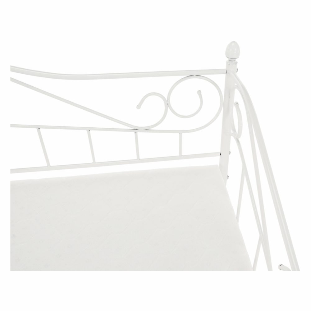 Kovová postel, bílá, 90x200, DAINA
