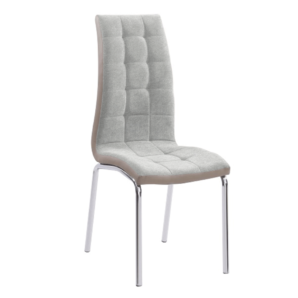 Jedálenská stolička, sivá/béžová/chróm, GERDA NEW