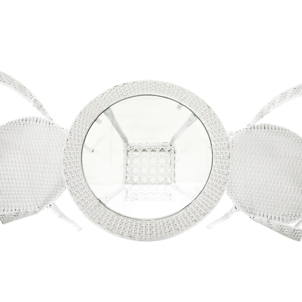 Kerti rattan szett 1+2, fehér, JENAR