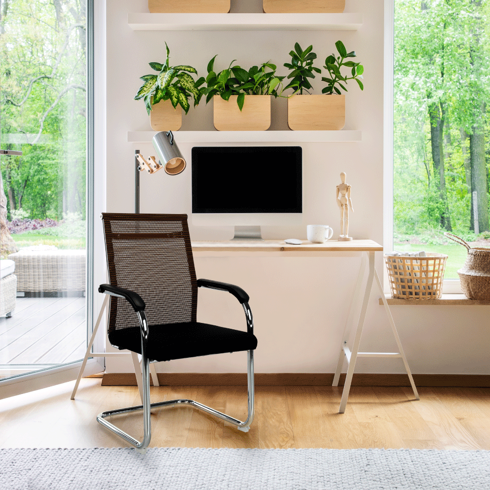 Tárgyalószék, fekete/barna, ESIN