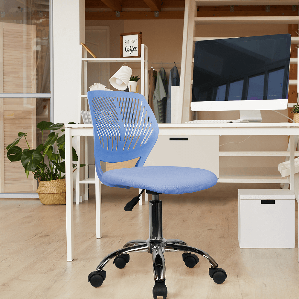 Forgószék, kék/króm, SELVA Forgószék, kék/króm, SELVA