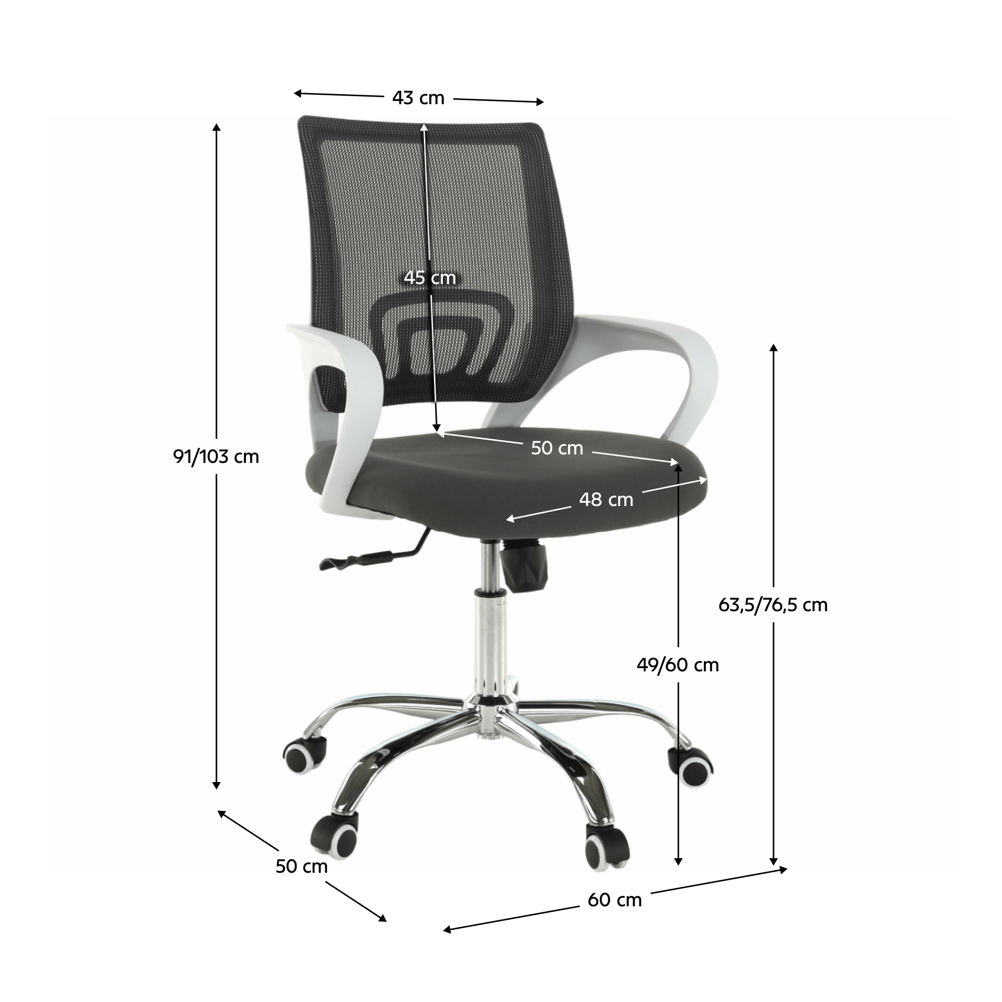Irodai szék, szürke/fehér, SANAZ TYP 2 Irodai szék, szürke/fehér, SANAZ TYP 2