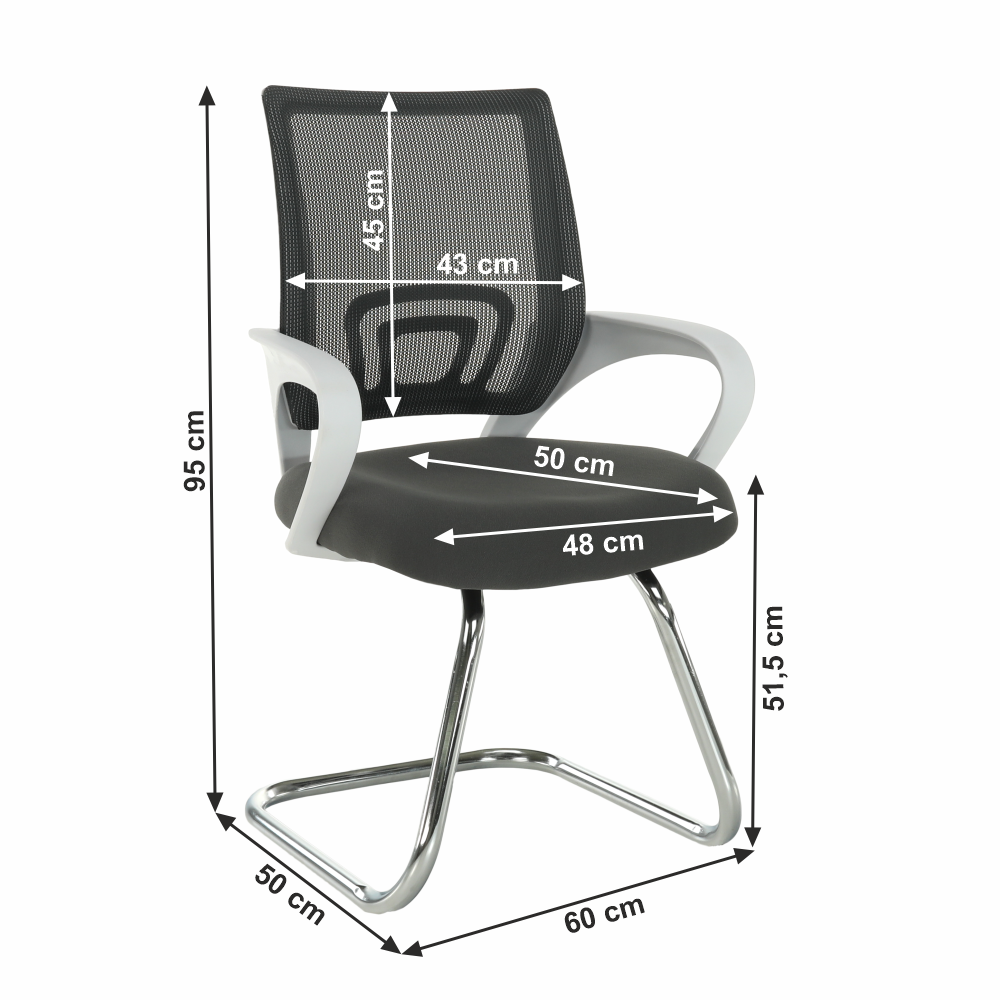 Zasedací židle šedá/bílá, Sanaz TYP 3