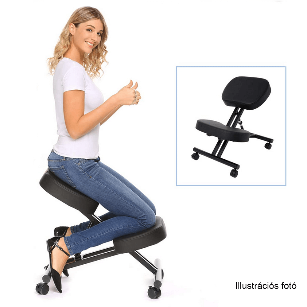Ergonomikus zsámoly, szürke/fekete, RUFUS Ergonomikus zsámoly, szürke/fekete, RUFUS