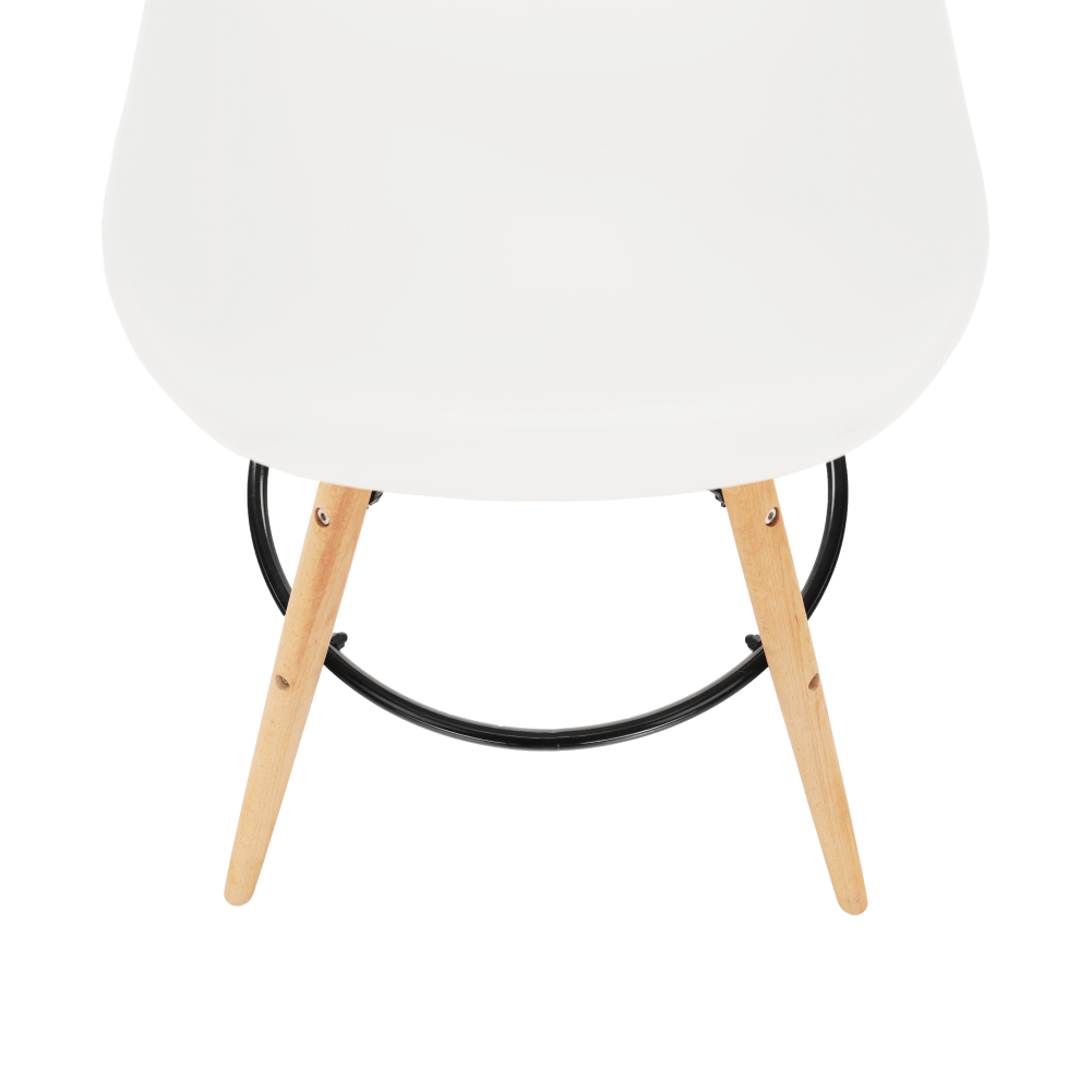 Barová židle, bílá/buk, CARBRY 2 NEW