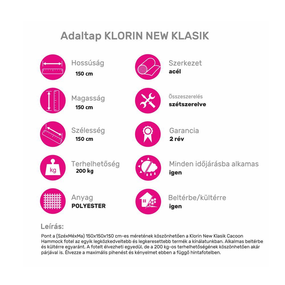 Lógó hintaszék, zöld, KLORIN NEW KLASIK