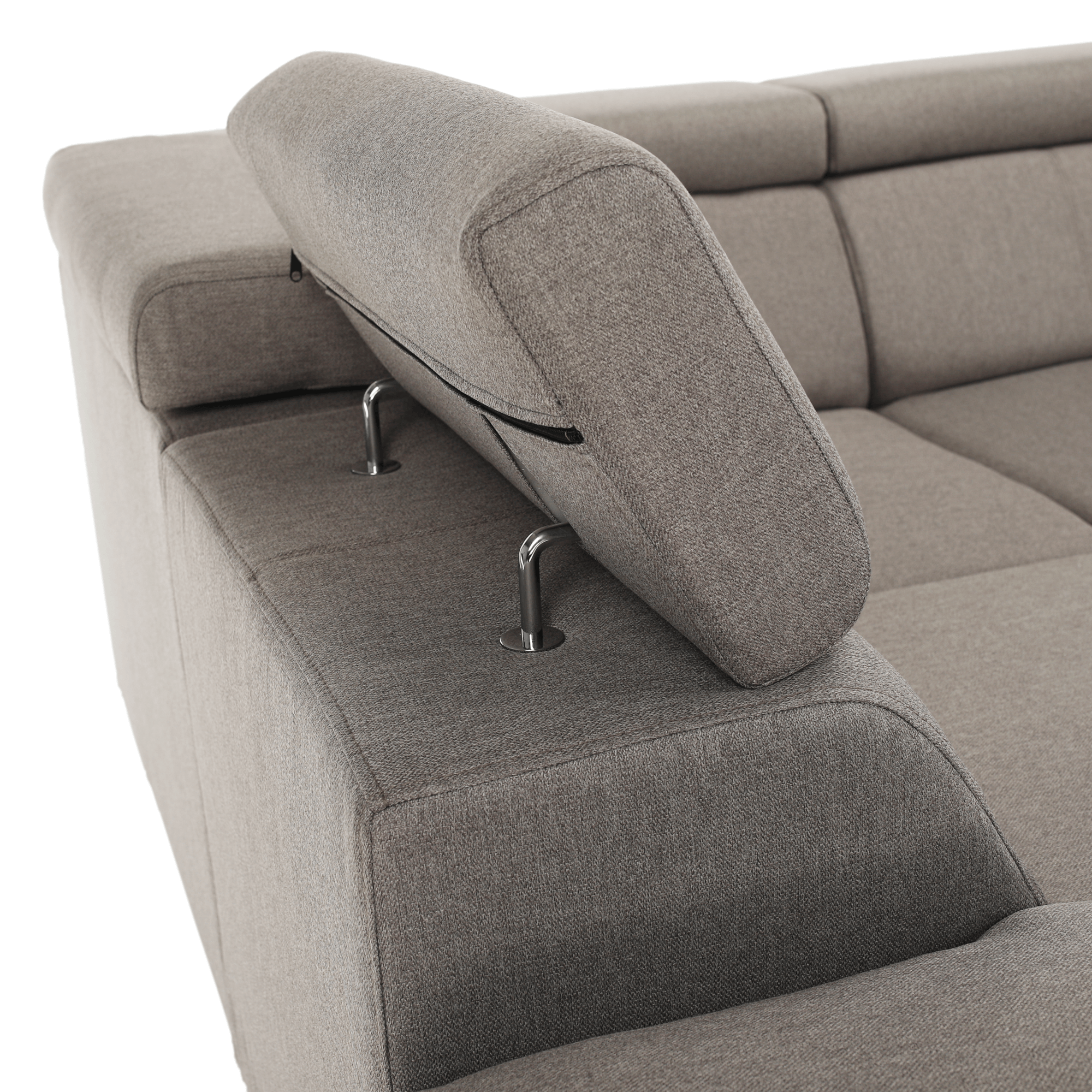 Ülőgarnitúra, szürkésbarna Taupe, jobbos kivitelezés, SEGORIA ROH U