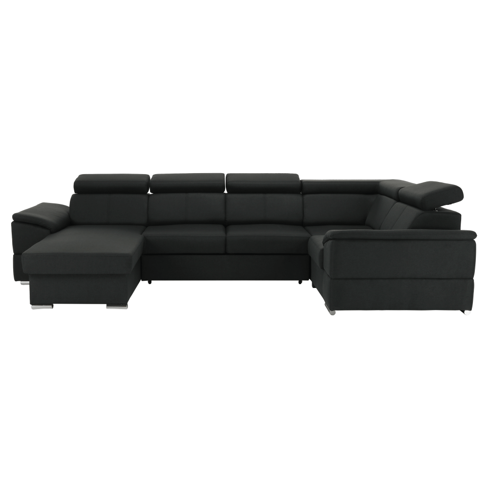 Ülőgarnitúra, sötétszürke, balos kivitel, SEGORIA ROH U