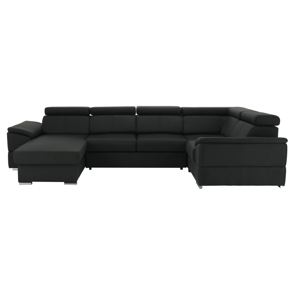 Ülőgarnitúra, sötétszürke, balos kivitel, SEGORIA ROH U