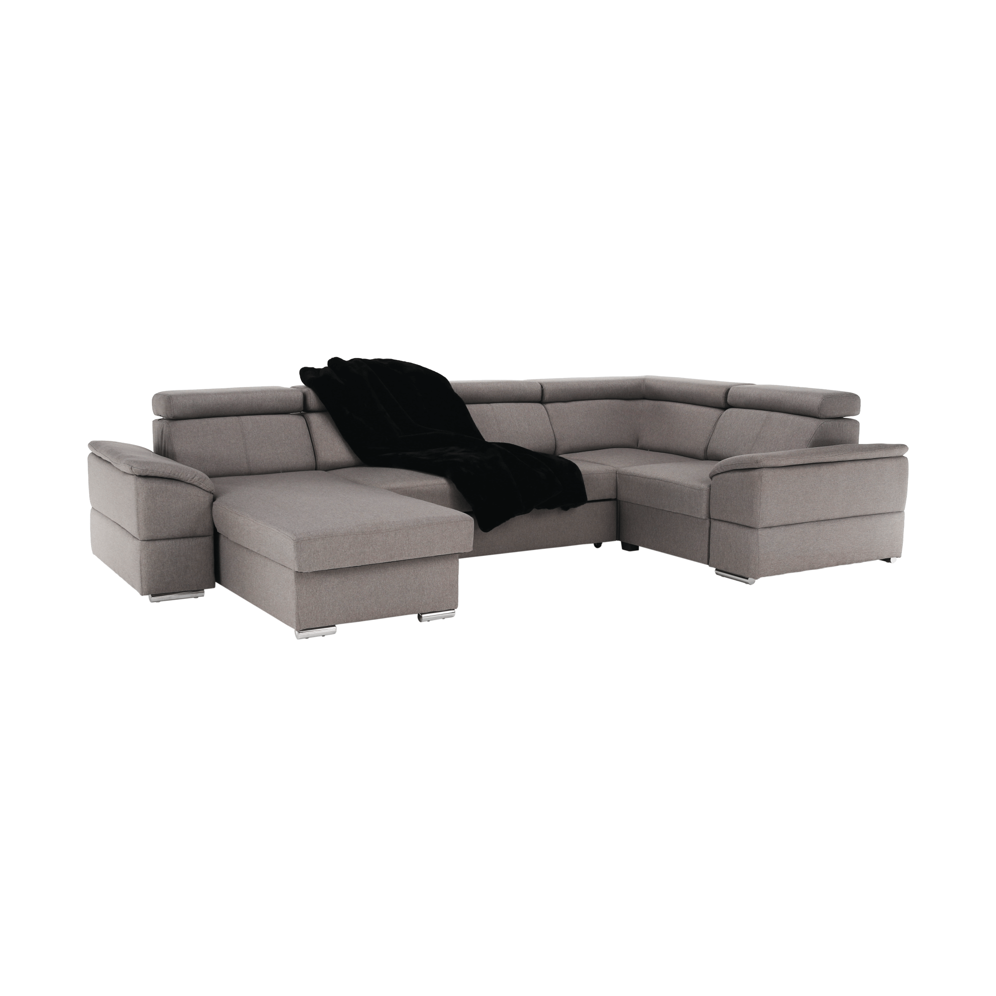 Ülőgarnitúra, szükésbarna Taupe, balos kivitel, SEGORIA ROH U Ülőgarnitúra, szükésbarna Taupe, balos kivitel, SEGORIA ROH U