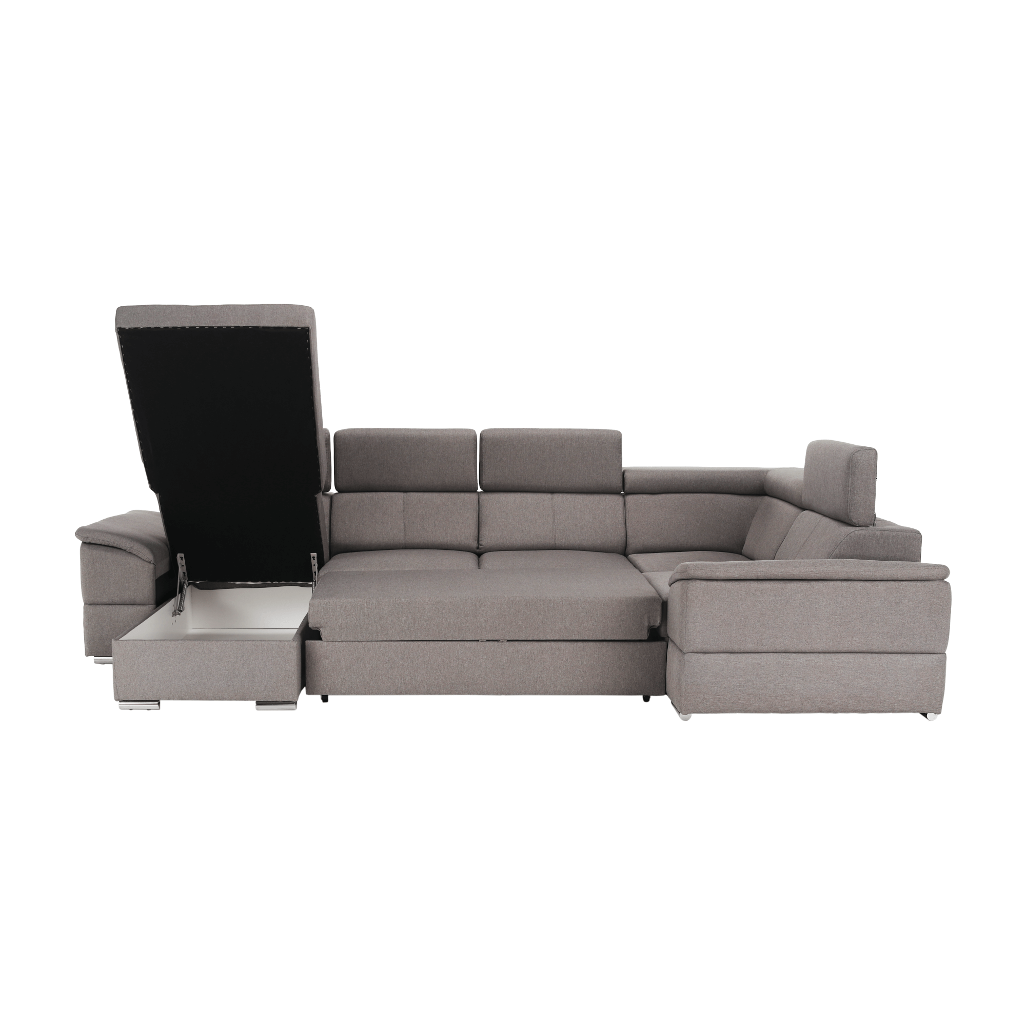 Ülőgarnitúra, szükésbarna Taupe, balos kivitel, SEGORIA ROH U Ülőgarnitúra, szükésbarna Taupe, balos kivitel, SEGORIA ROH U