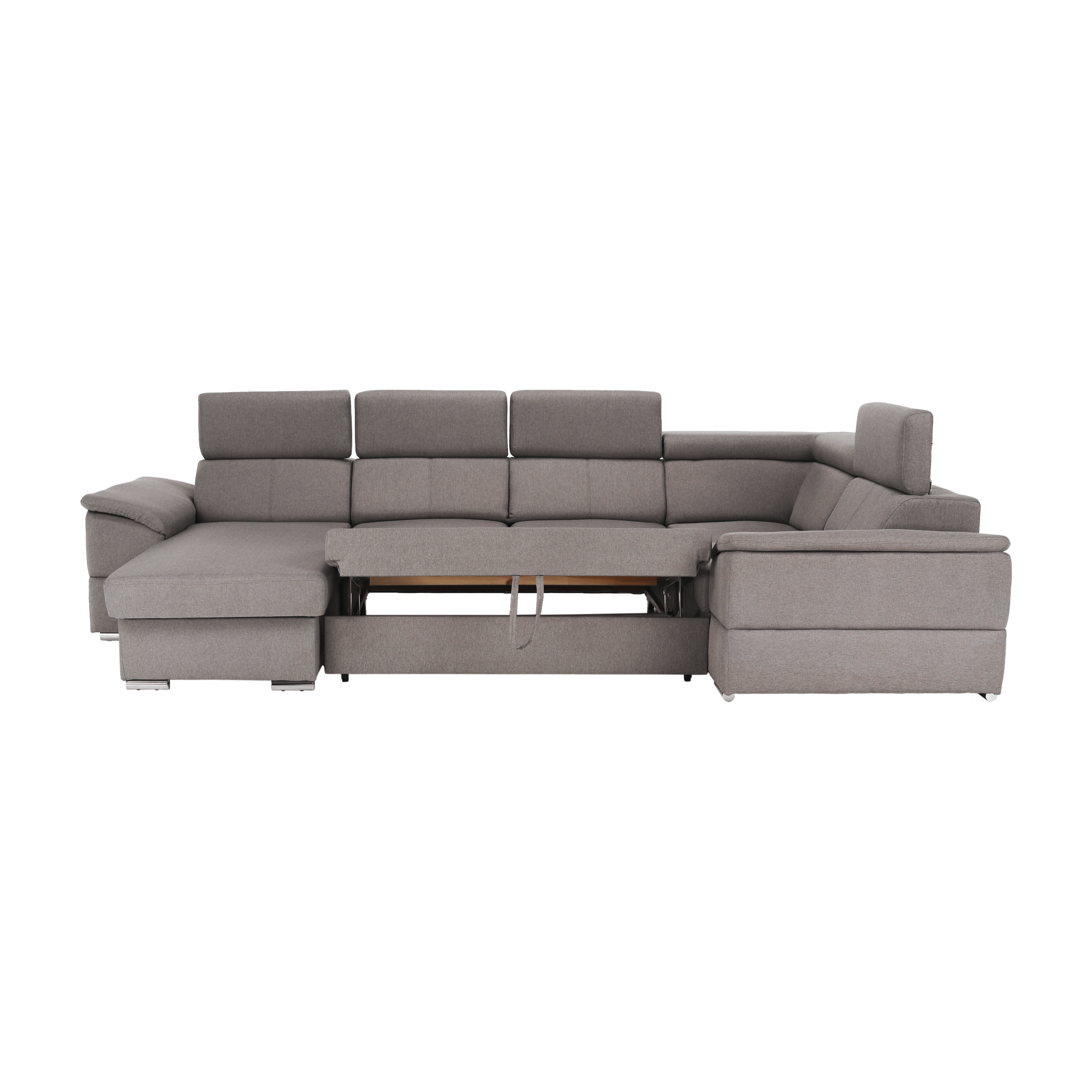 Ülőgarnitúra, szükésbarna Taupe, balos kivitel, SEGORIA ROH U Ülőgarnitúra, szükésbarna Taupe, balos kivitel, SEGORIA ROH U