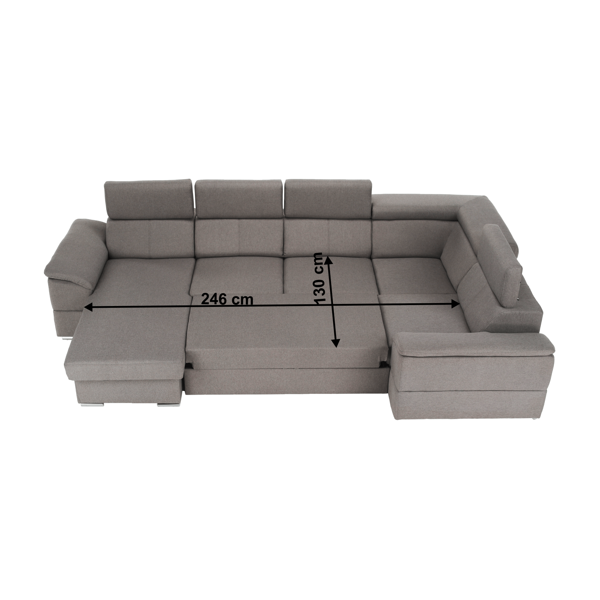 Ülőgarnitúra, szükésbarna Taupe, balos kivitel, SEGORIA ROH U Ülőgarnitúra, szükésbarna Taupe, balos kivitel, SEGORIA ROH U