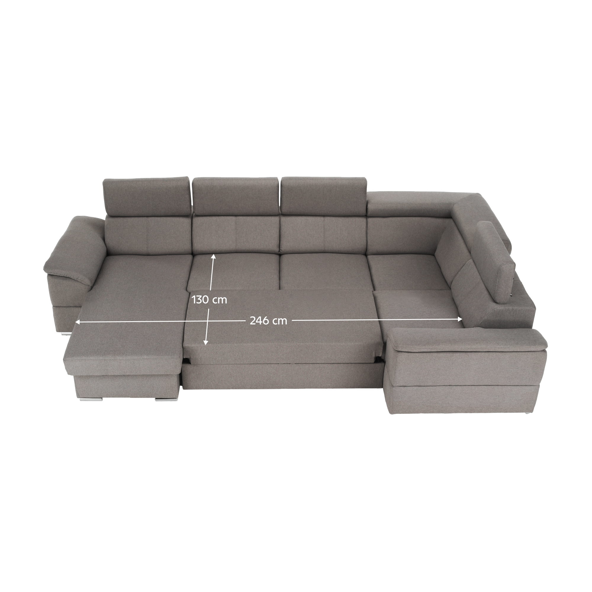 Ülőgarnitúra, szükésbarna Taupe, balos kivitel, SEGORIA ROH U Ülőgarnitúra, szükésbarna Taupe, balos kivitel, SEGORIA ROH U